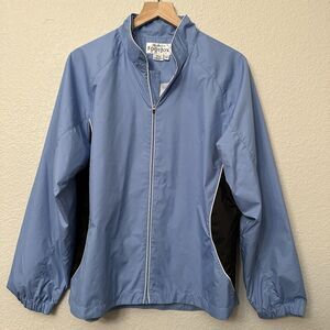 FootJoy Windbreaker Jacket Women Size Large Light Blue Full Zip Lightweight